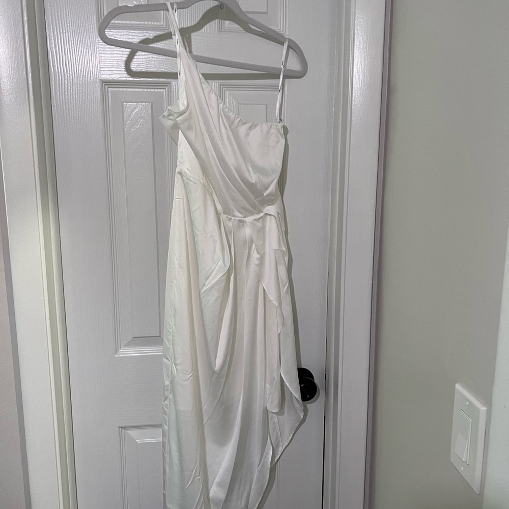 Elegant White Asymmetrical Dress